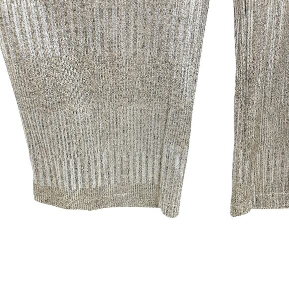 BISHOP + YOUNG JUMPSUIT Women's Size Large METALLIC SILVER Sleeveless Front Tie - Picture 6 of 7